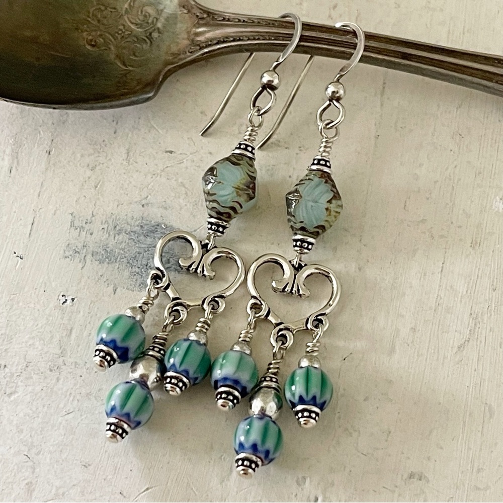 “Bohemian Charm” - Dangle Earrings - Picture 3 of 7
